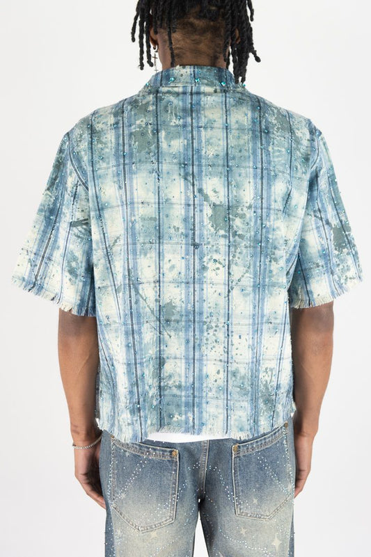 R 3 B E L PLAID SHIRTS W/ R.STONES