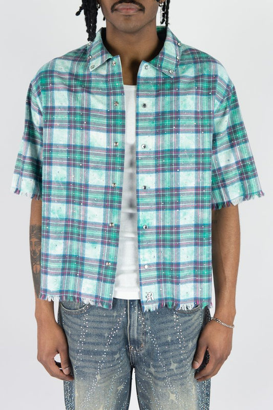 R 3 B E L PLAID SHIRTS W/ R.STONES