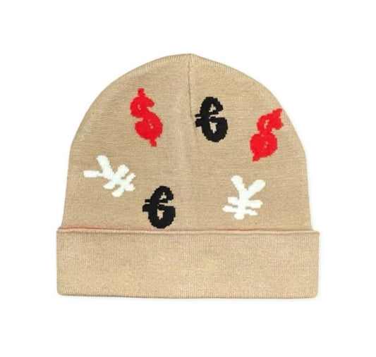 Rich Wierdo CASHMERE CURRENCY TAN BEANIE
