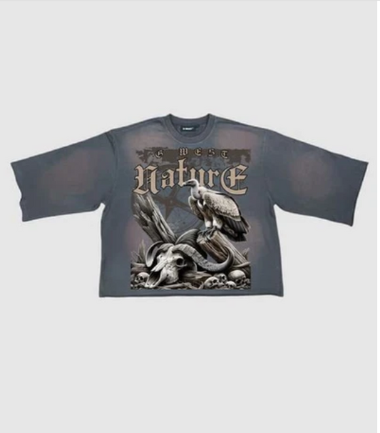 G WEST RHINESTONE NATURE'S LAW SLEEVE TEE