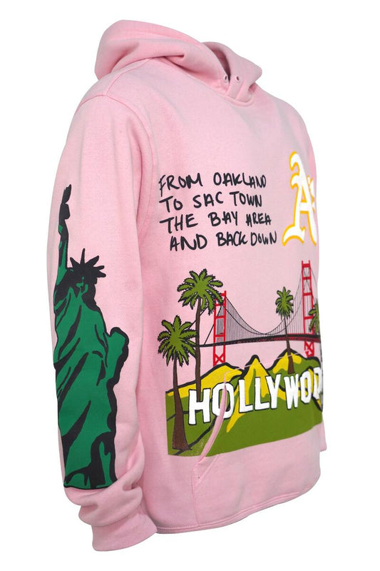 Homme Femme Cali to NYC Hoodie Pink