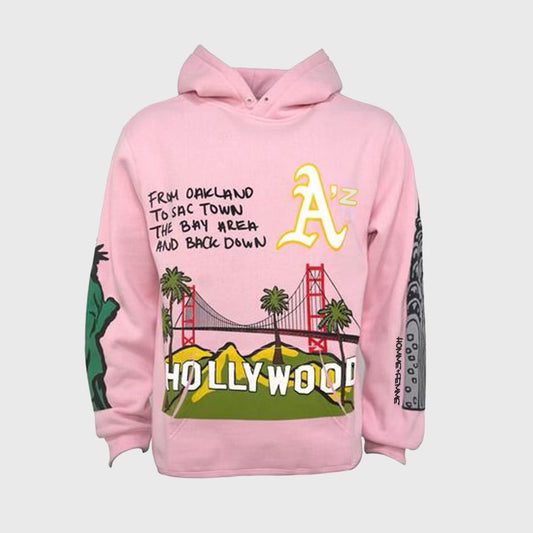 Homme Femme Cali to NYC Hoodie Pink