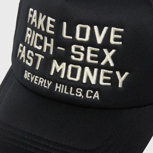 Fake Love Trucker Hat Black