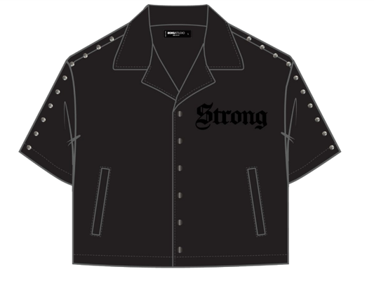 ROKU NO LIMIT CROPPED PREMIUM TWILL SHIRT WITH STUDS DETAILS