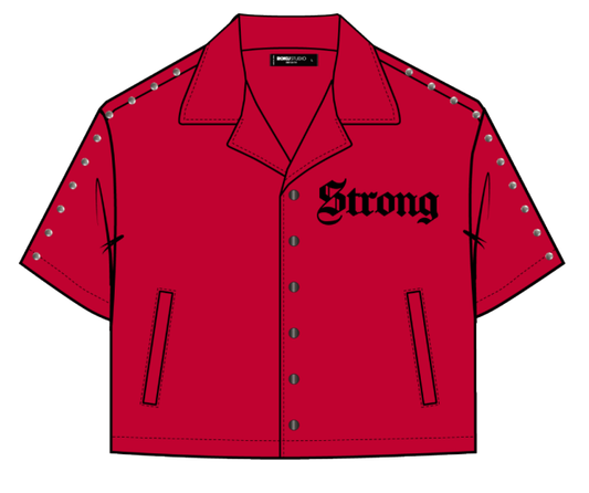 ROKU NO LIMIT CROPPED PREMIUM TWILL SHIRT WITH STUDS DETAILS