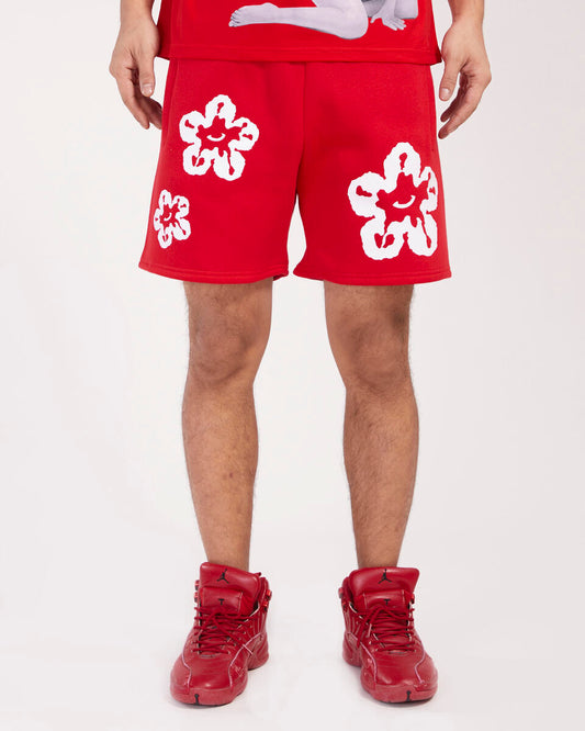 ROKU DENIM DRIP FLEECE SHORTS