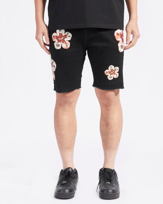 ROKU EARTHTONE TEAR DENIM SHORTS