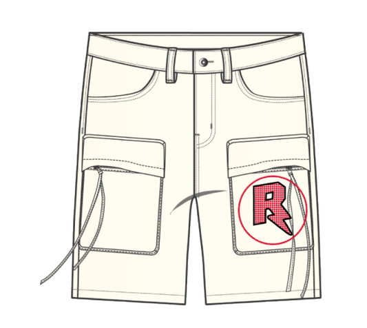 GRIT PREMIUM TWILL CARGO SHORTS WITH RHINESTONE DETAILS