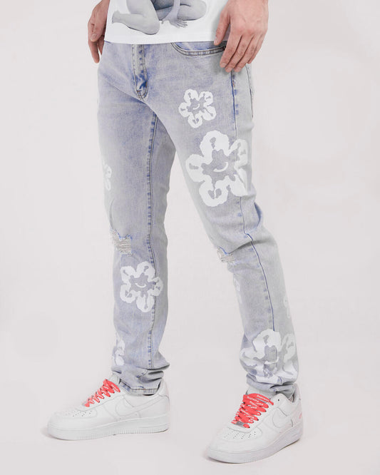 ROKU TEAR DRIP DENIM PANTS