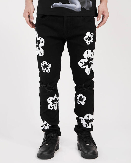 ROKU TEAR DRIP DENIM PANTS