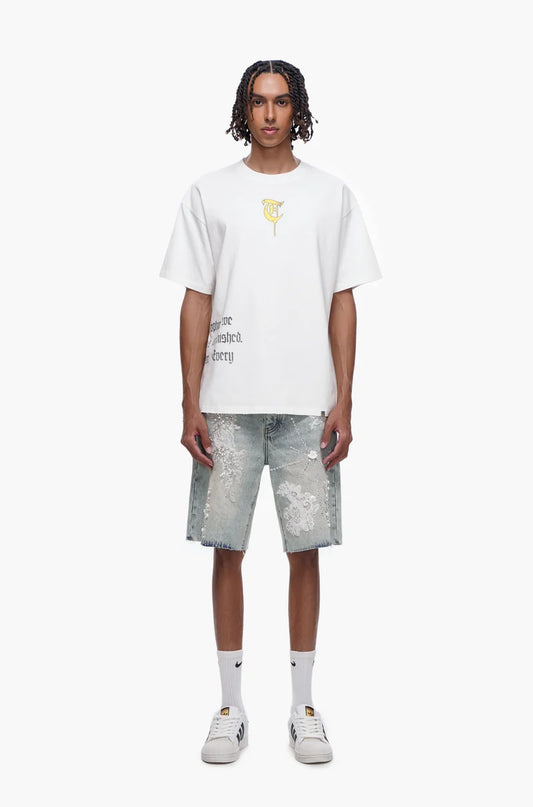 STITCHED - Light Blue Wash denim Shorts