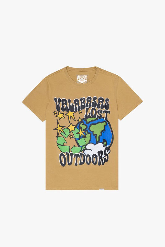 Valabasas "CARE OUTDOORS" VINTAGE LIGHT BROWN TEE