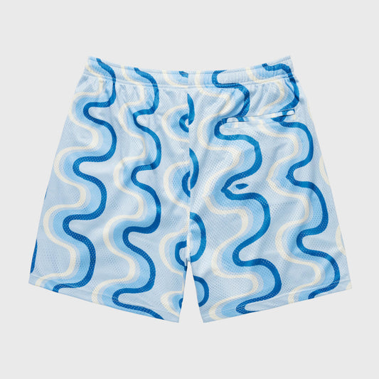 Homme Femme Wave Mesh Shorts Baby Blue